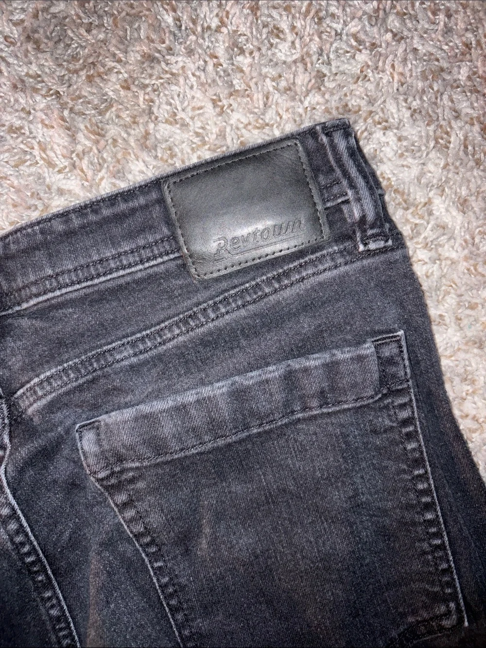 Revtown Men's Straight Black Jeans